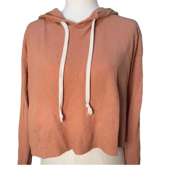 FOREVER 21 Waffle Knit Cropped Hoodie - small - Picture 1 of 4